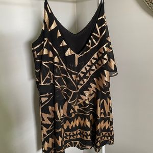 Gatsby Black and Gold Mini Dress